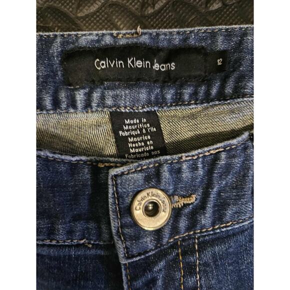 Calvin Klein Women's Size 12 Lean Boot Cut Jeans Medium Blue Cotton Stretch - Picture 6 of 6
